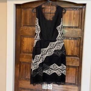 Black and white lace cocktail dress